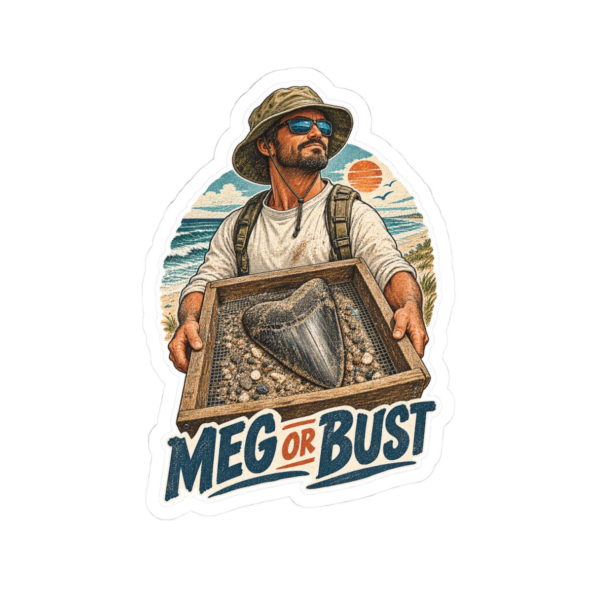Meg Or Bust Sticker