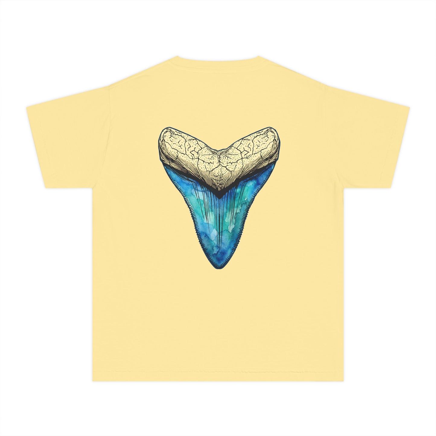 Shark Tooth Kid's Tee Blue Fossil Megalodon