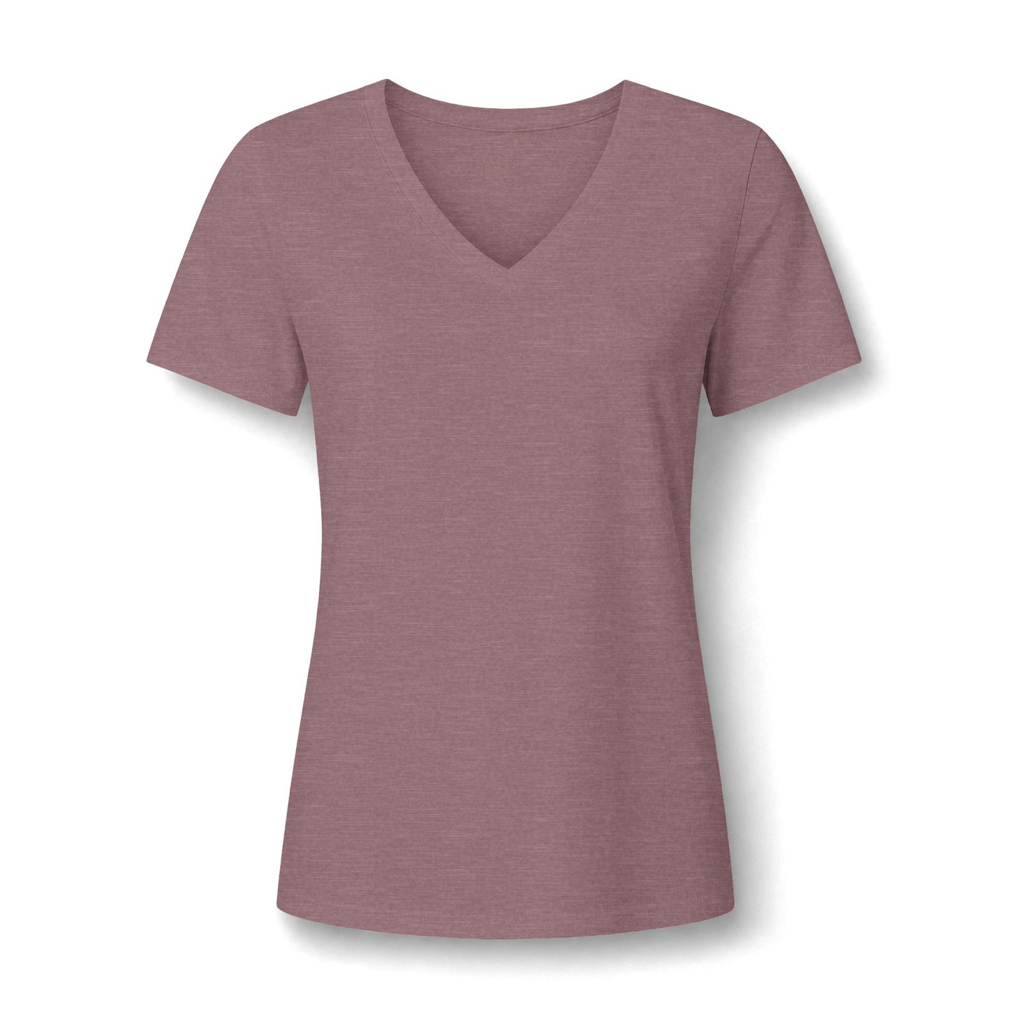 Women's Relaxed V-Neck Tee — Lightweight Heather Short Sleeve Shirt