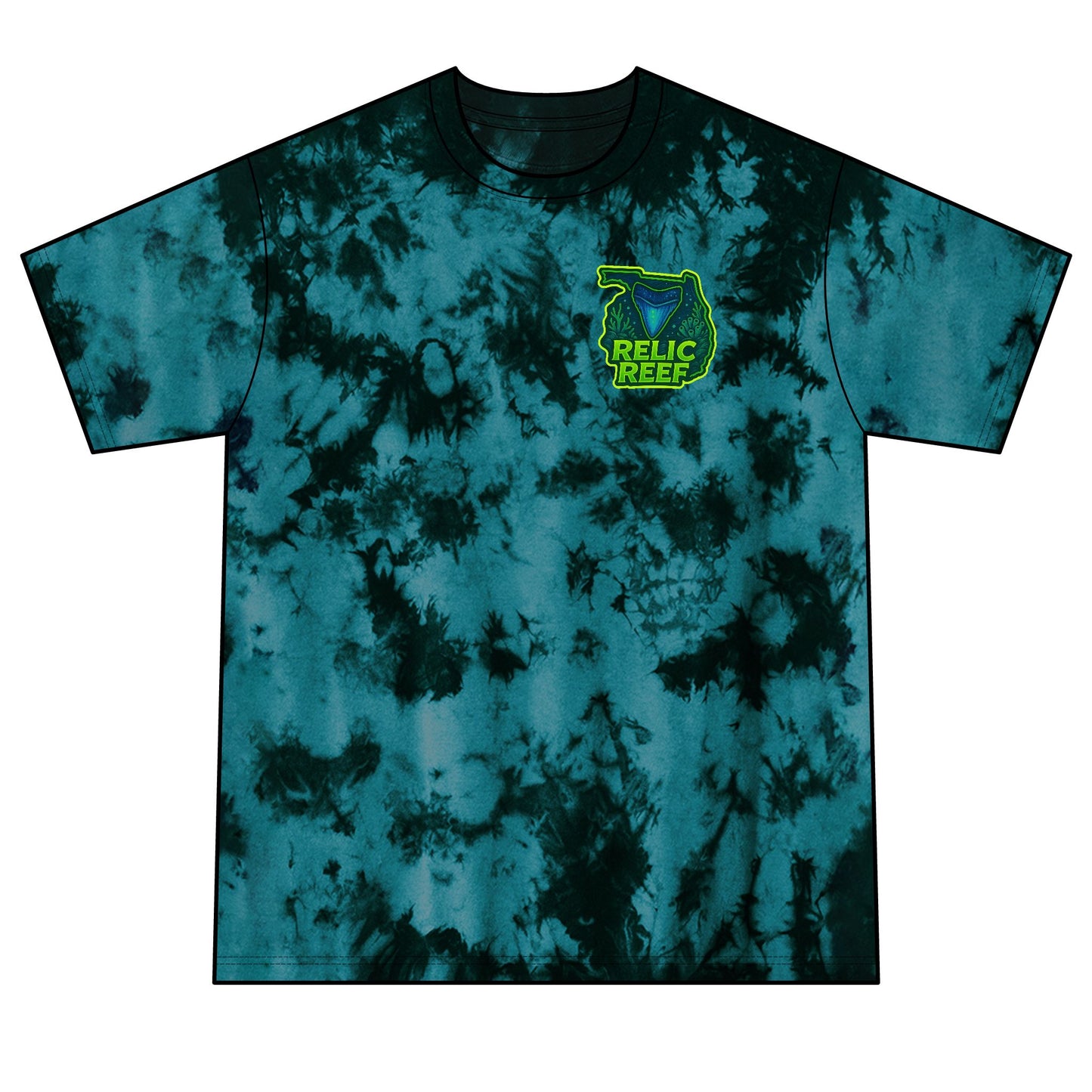 Megalodon Tie-Dye Tee  Shark Tooth Graphic