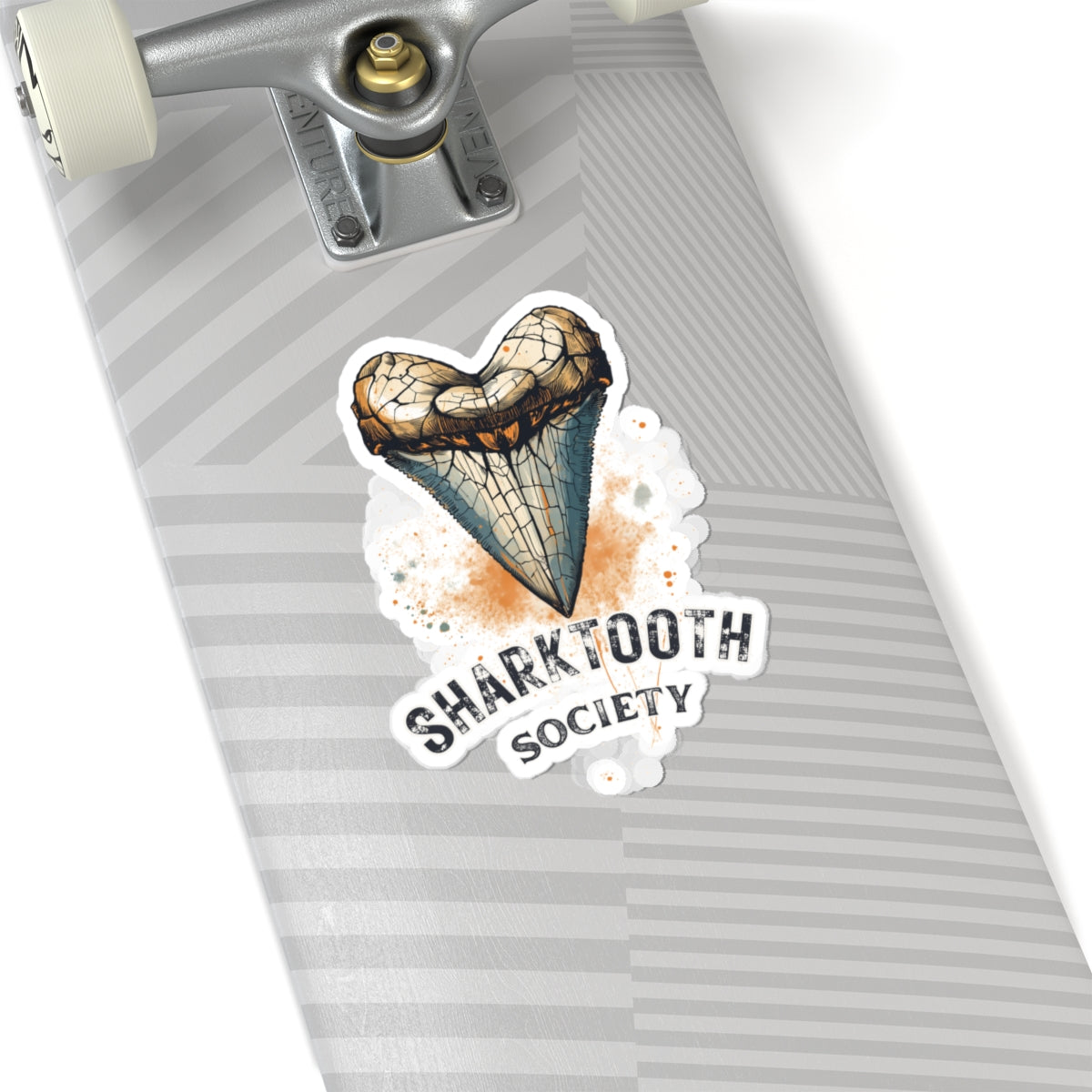 Sharktooth Society Kiss-Cut Sticker — Vintage Heart Shark Tooth Decal