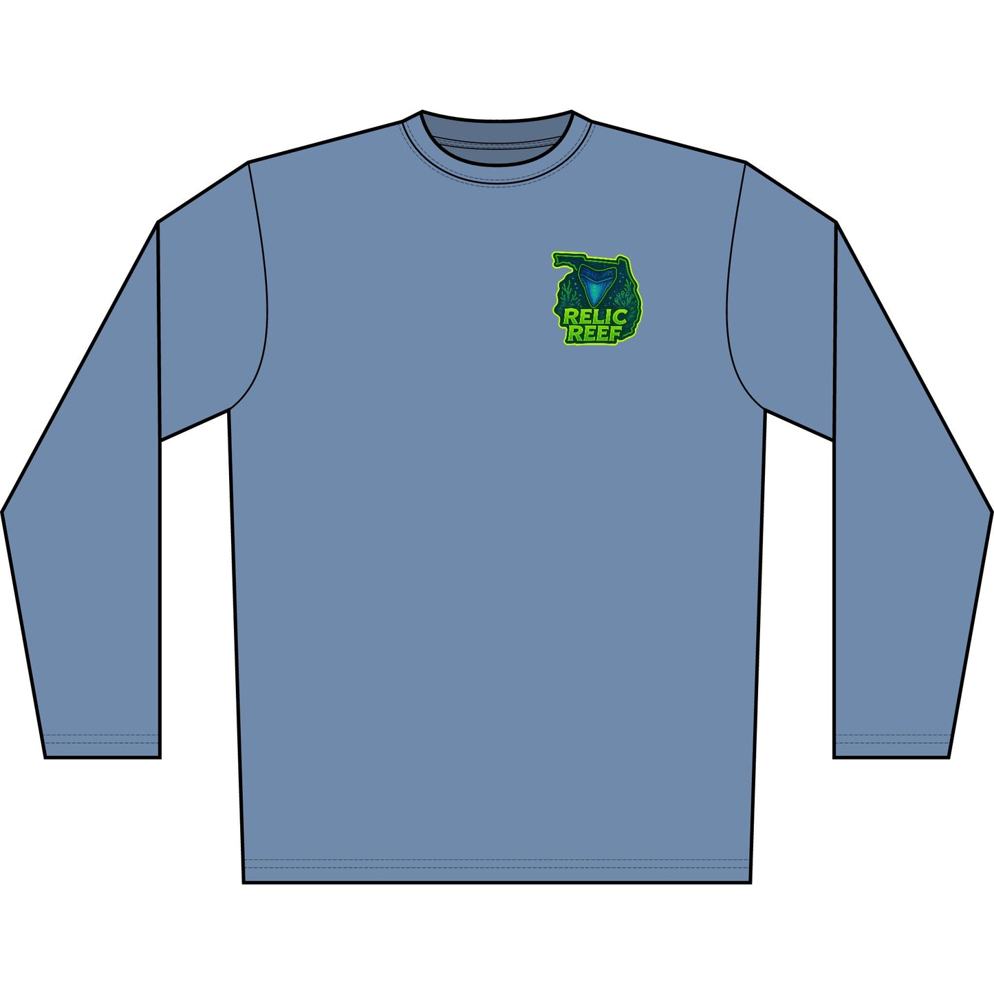 Dry Fit Watercolor Megalodon Graphic Coastal Tee