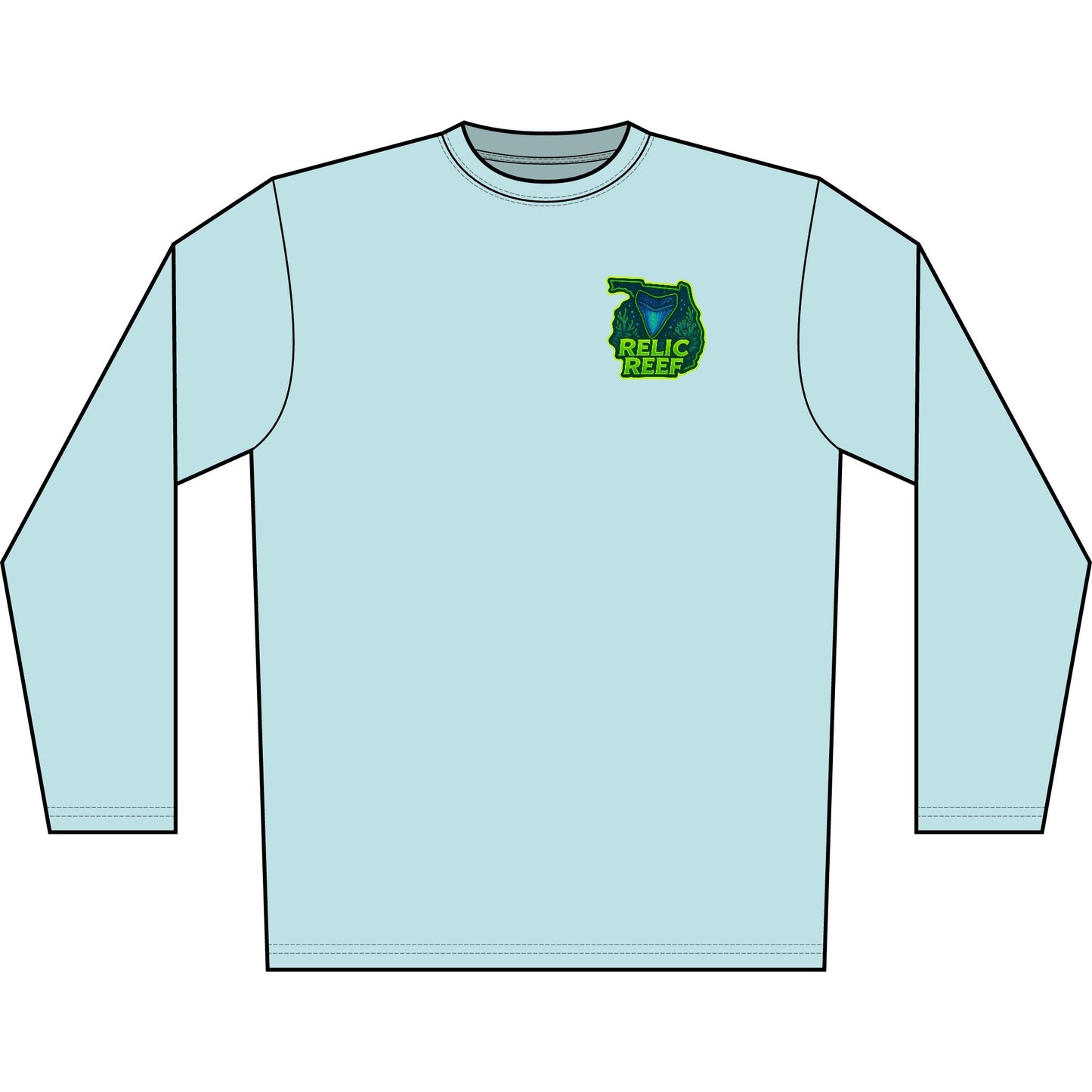 Dry Fit Watercolor Megalodon Graphic Coastal Tee