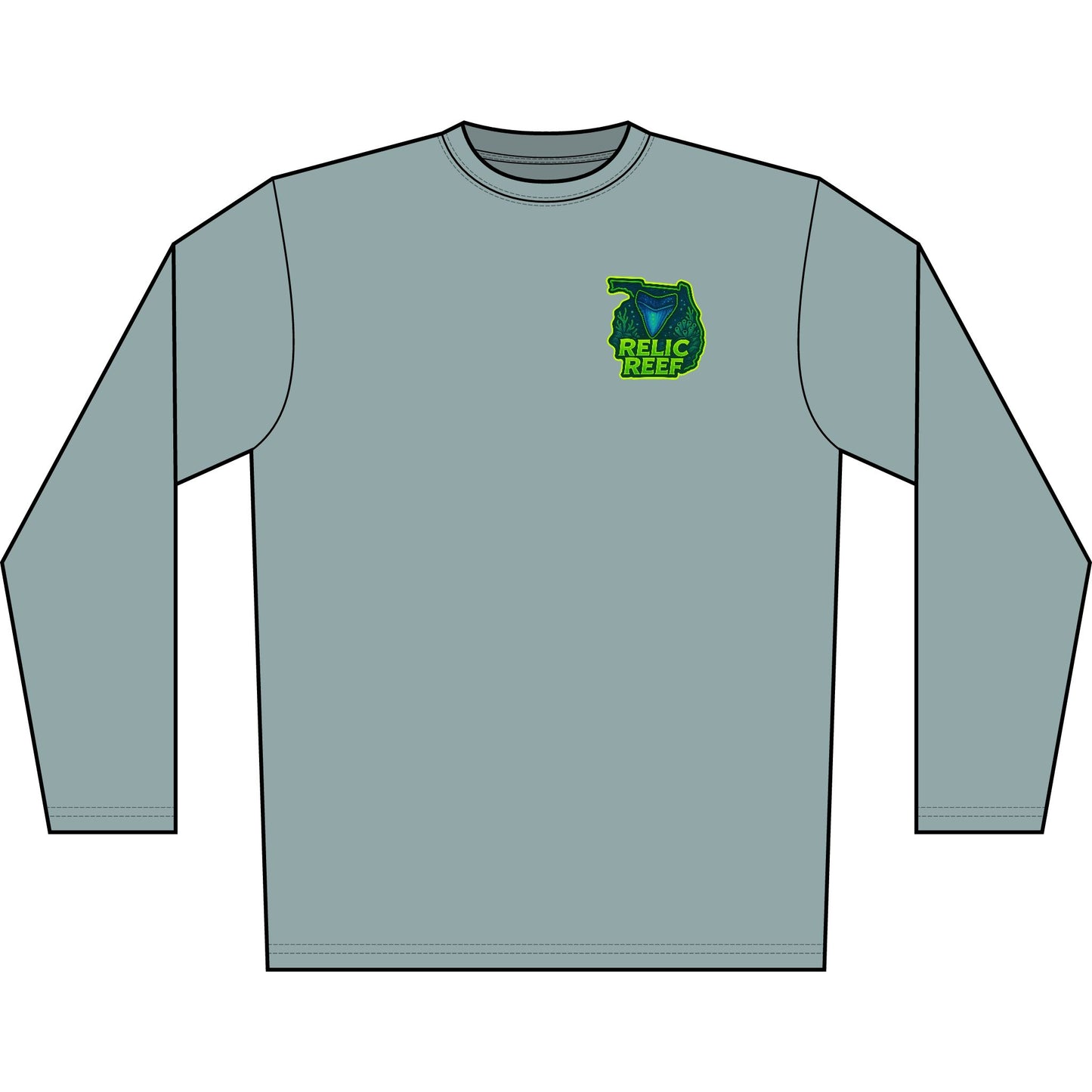 Dry Fit Watercolor Megalodon Graphic Coastal Tee