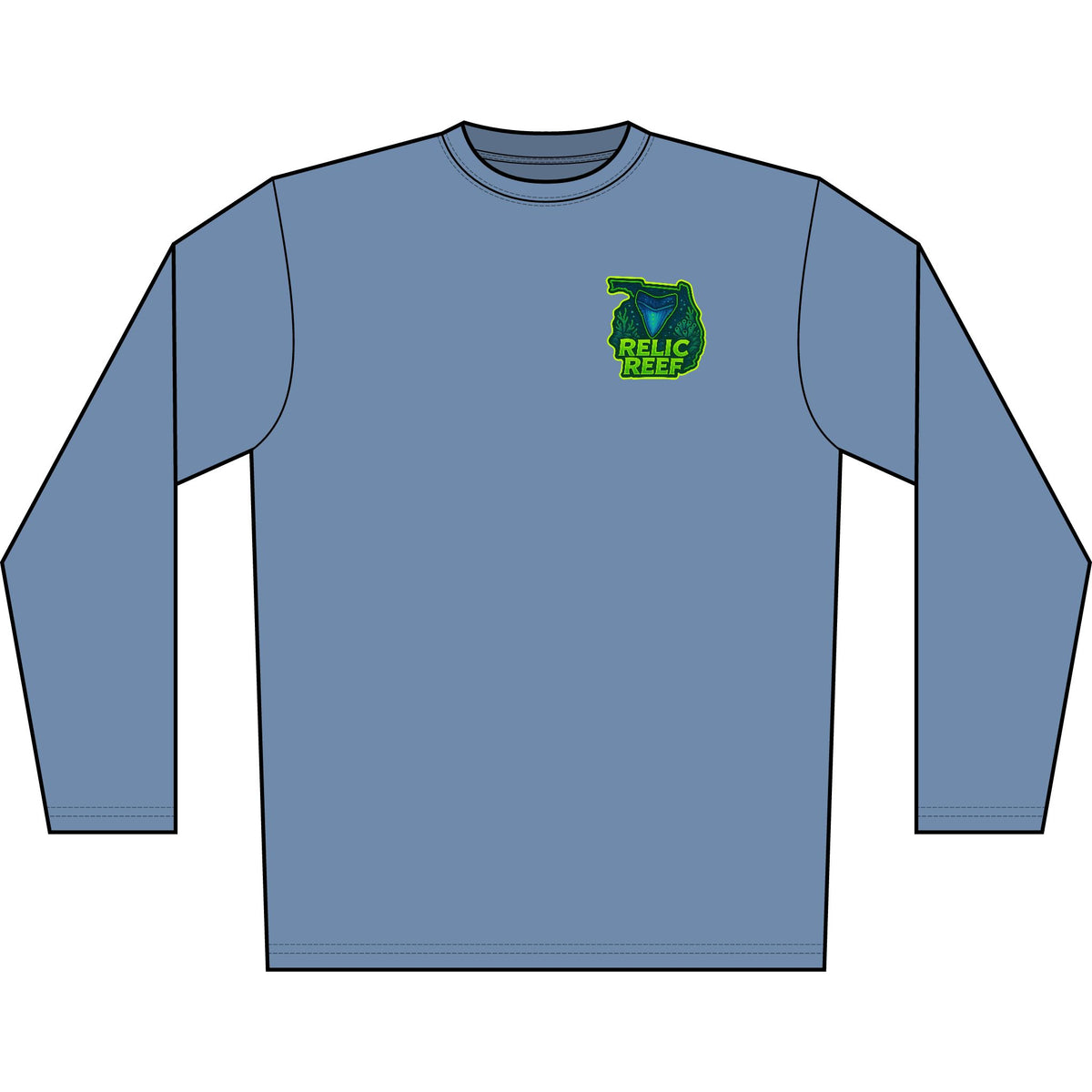 Megalodon Graphic Long-Sleeve Dry Fit Coastal Tee