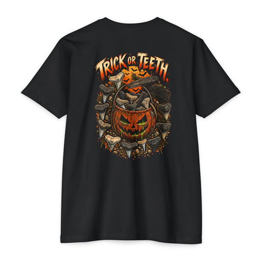 Halloween T-Shirt - "Trick or Teeth" Pumpkin Skull Graphic Tee – Relic Reef