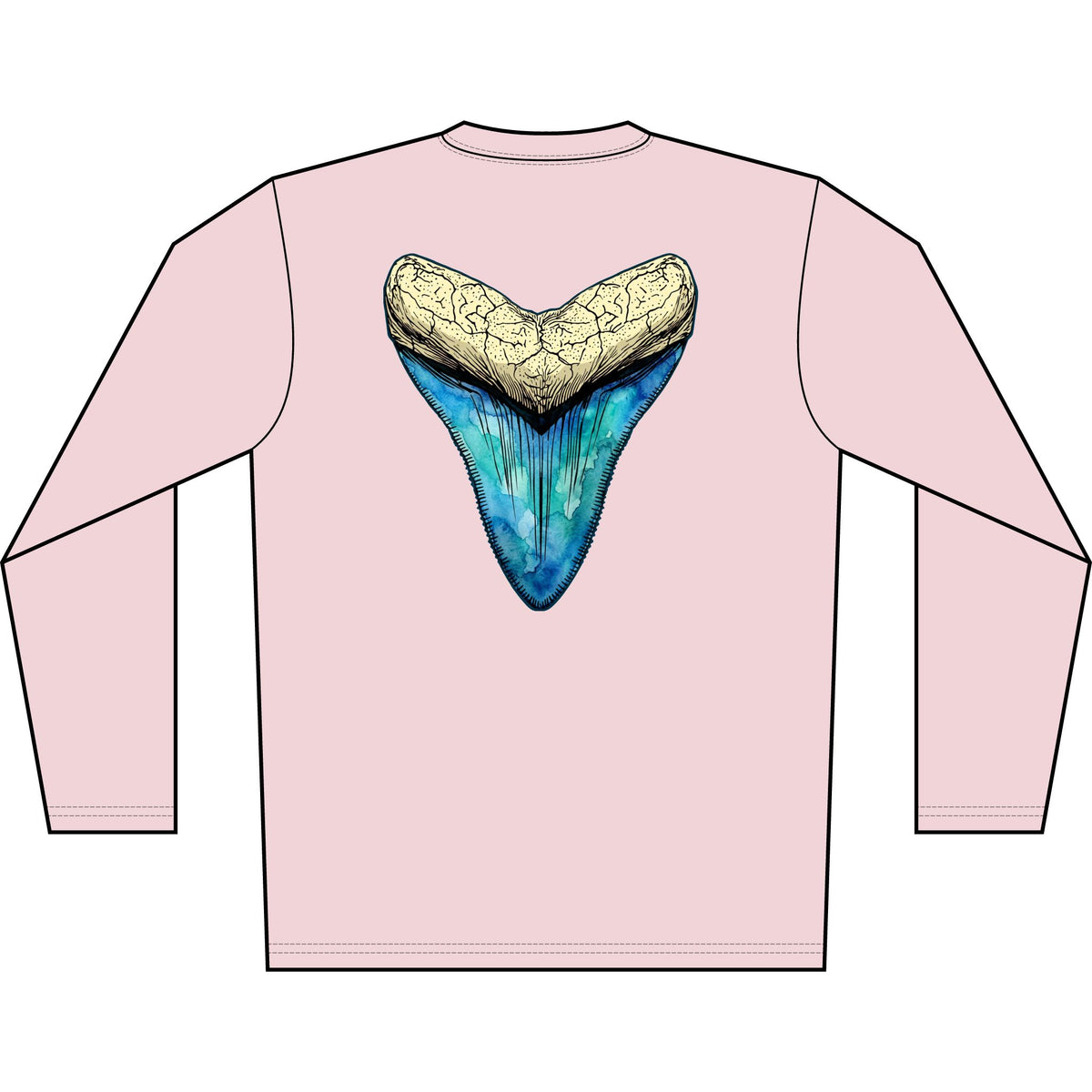 Megalodon Graphic Long-Sleeve Dry Fit Coastal Tee
