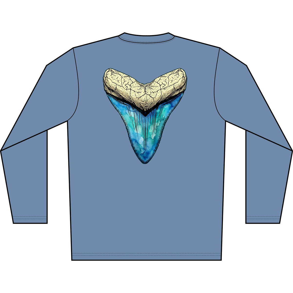 Megalodon Graphic Long-Sleeve Dry Fit Coastal Tee