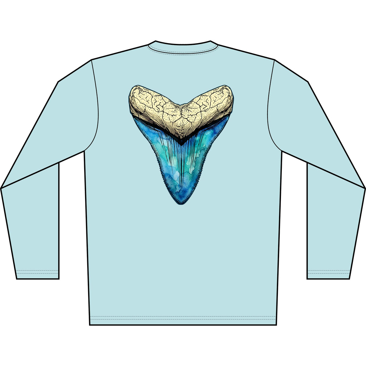Megalodon Graphic Long-Sleeve Dry Fit Coastal Tee