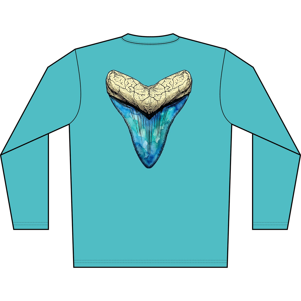 Megalodon Graphic Long-Sleeve Dry Fit Coastal Tee
