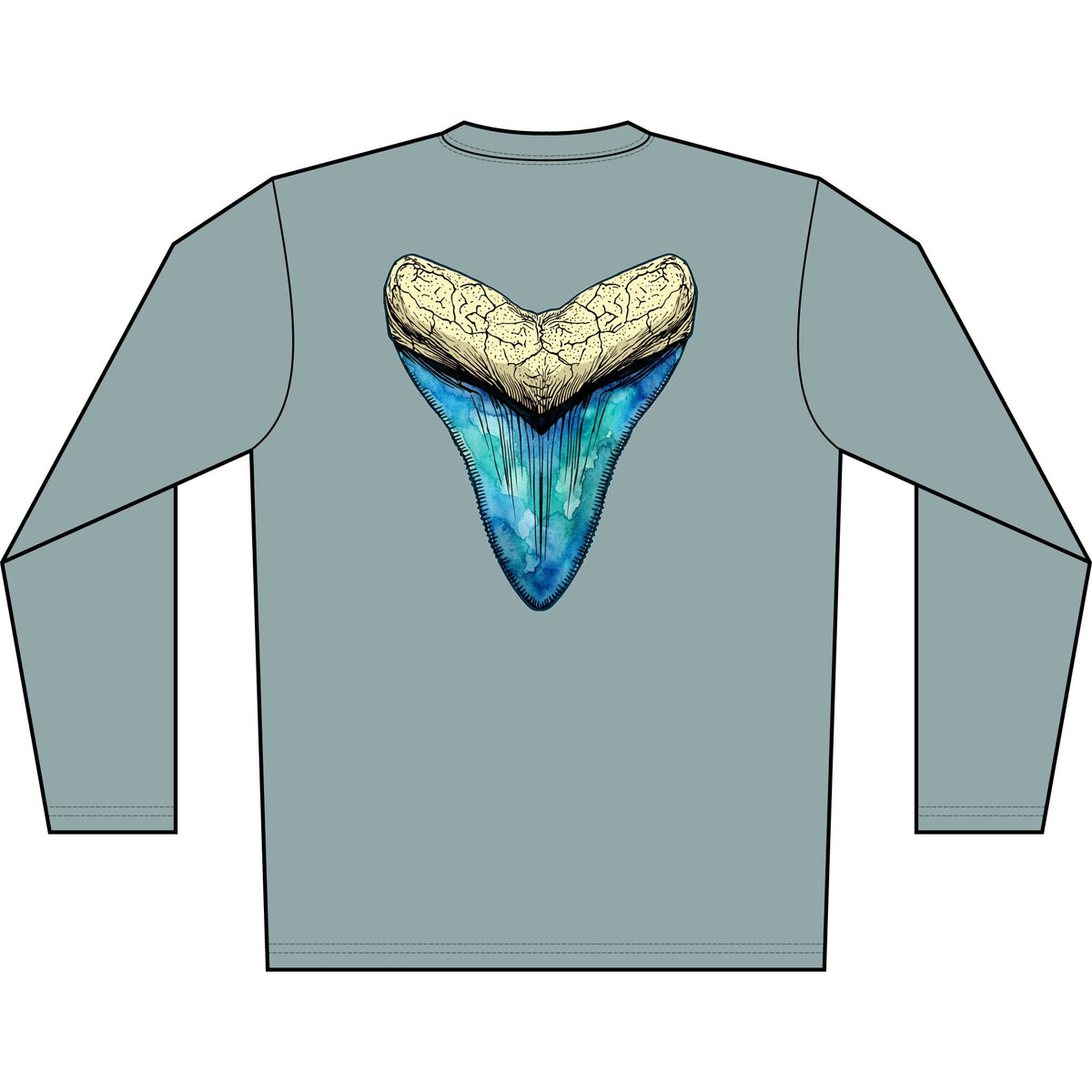 Megalodon Graphic Long-Sleeve Dry Fit Coastal Tee