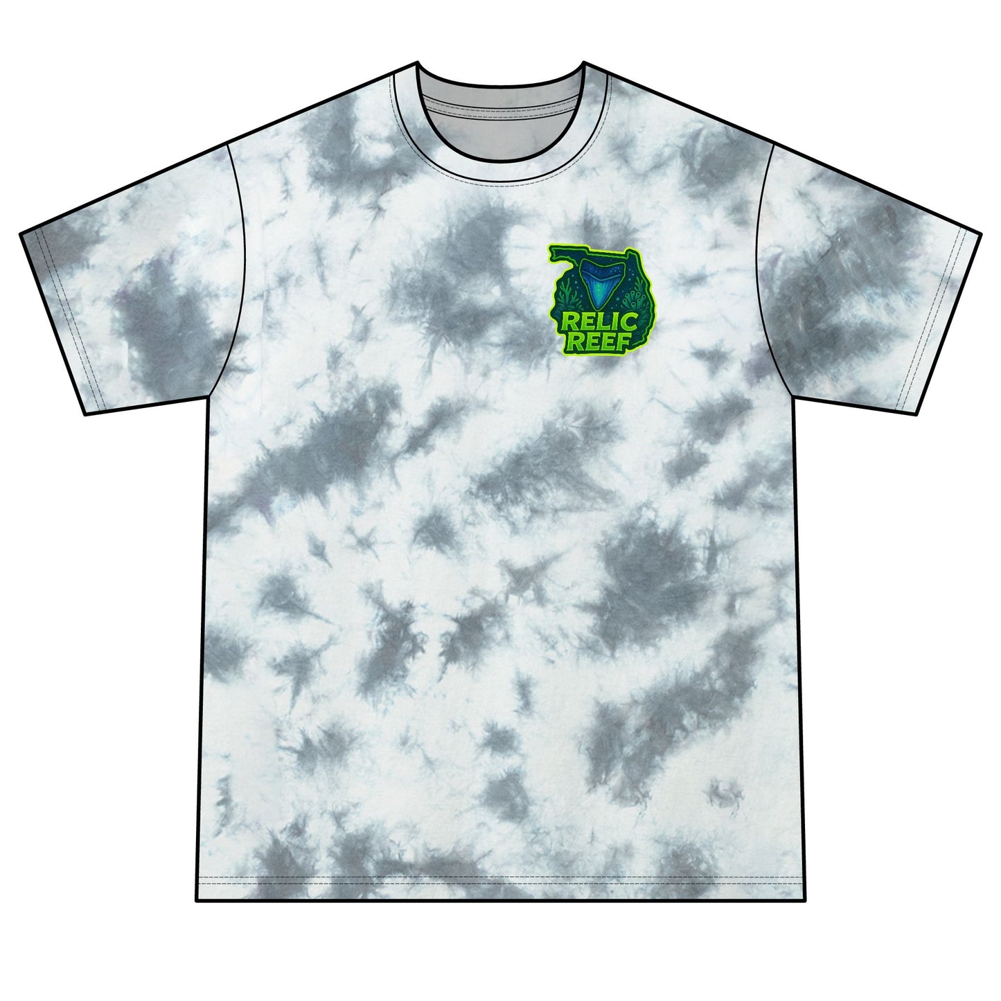 Megalodon Tie-Dye Tee  Shark Tooth Graphic