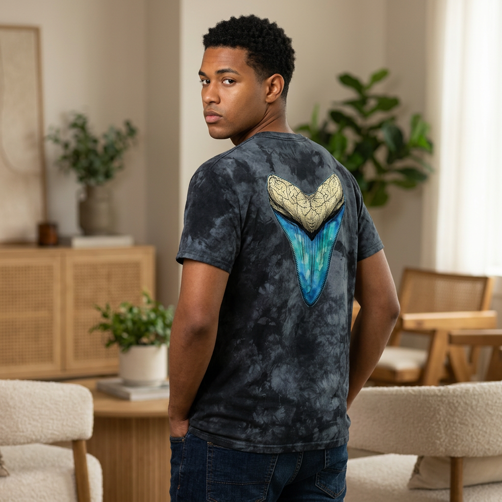 Megalodon Tie-Dye Tee  Shark Tooth Graphic