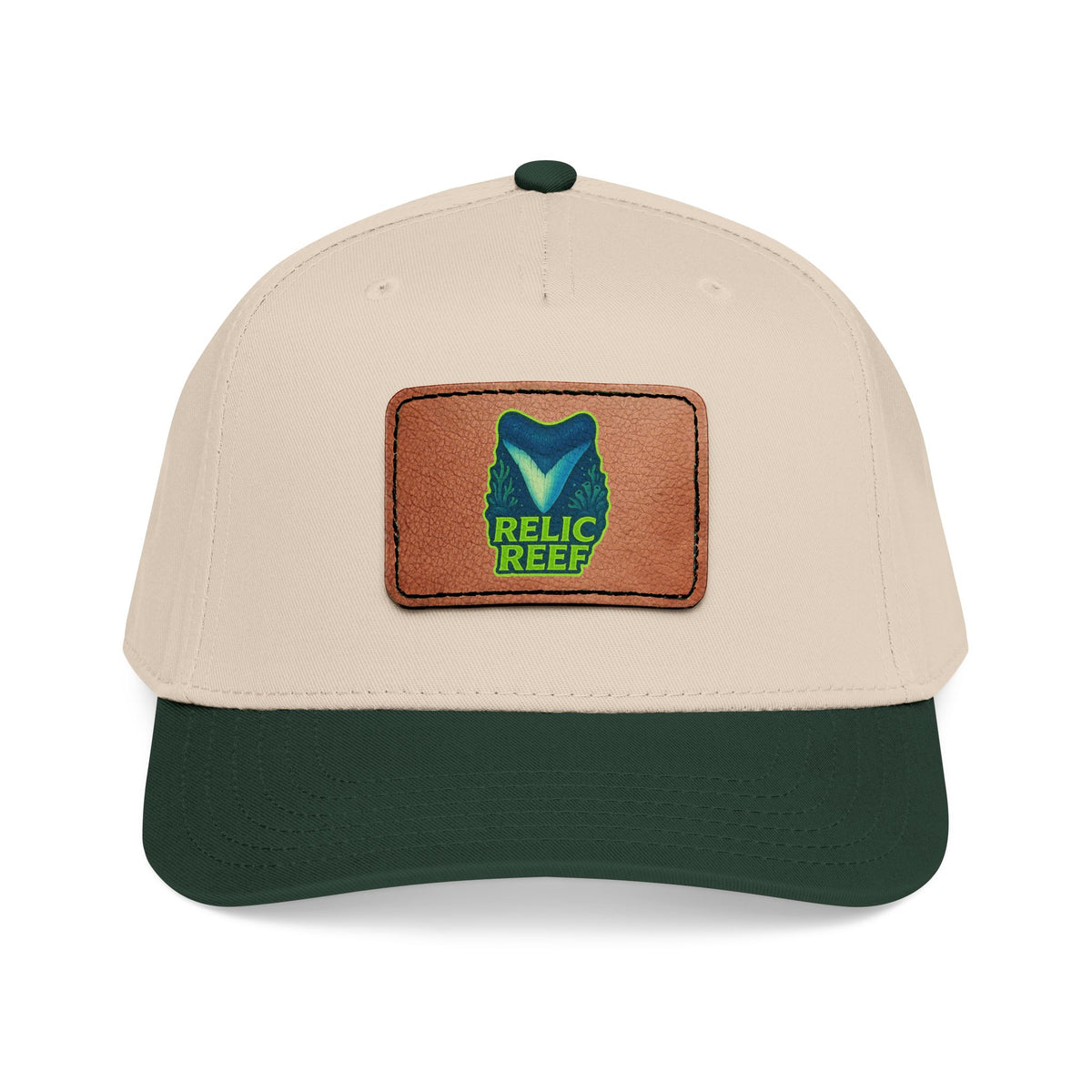 Relic Reef Tooth Logo Leather Patch Hat
