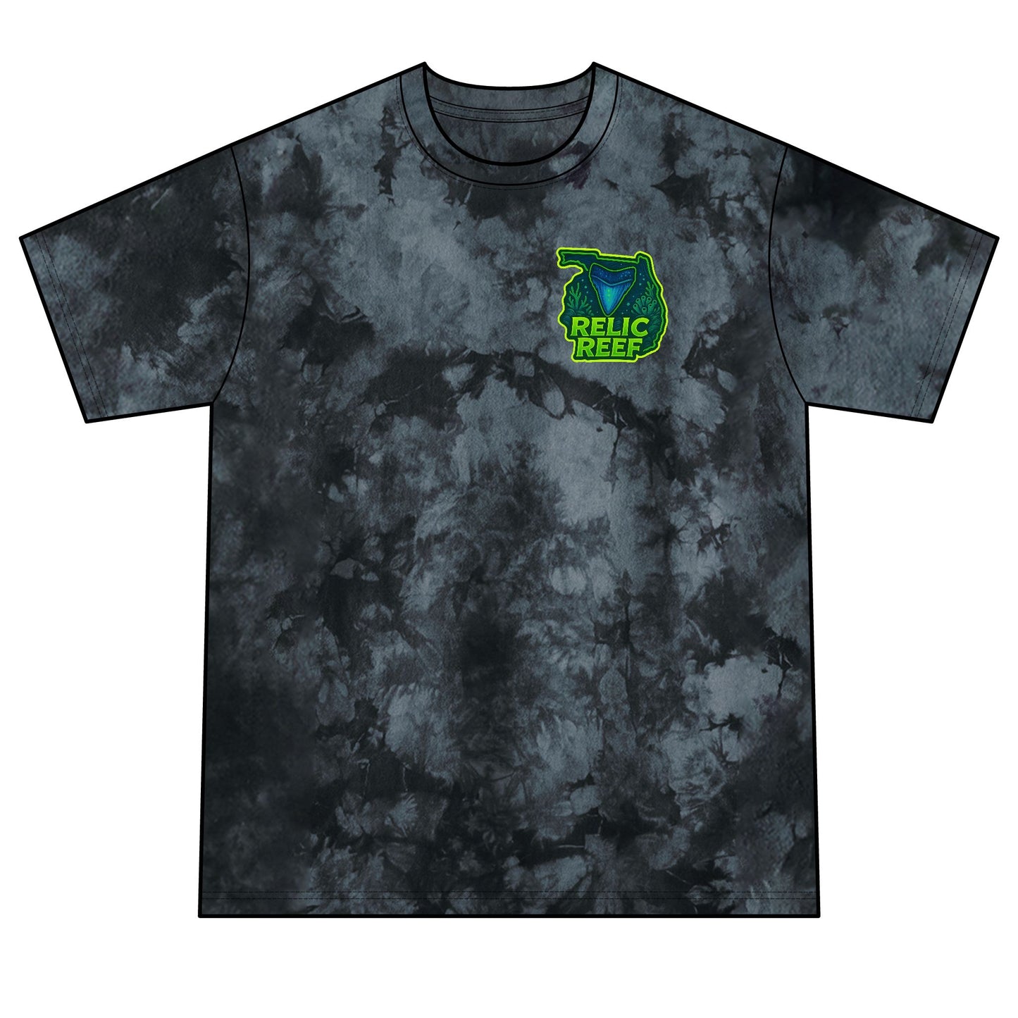 Megalodon Tie-Dye Tee  Shark Tooth Graphic