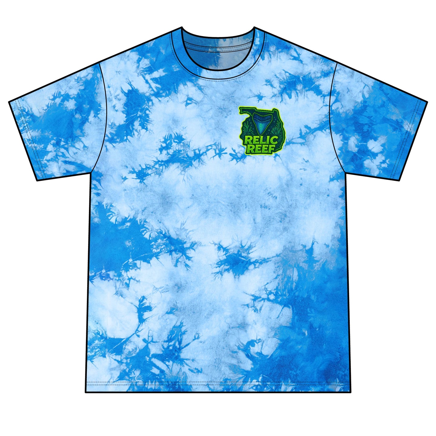 Megalodon Tie-Dye Tee  Shark Tooth Graphic