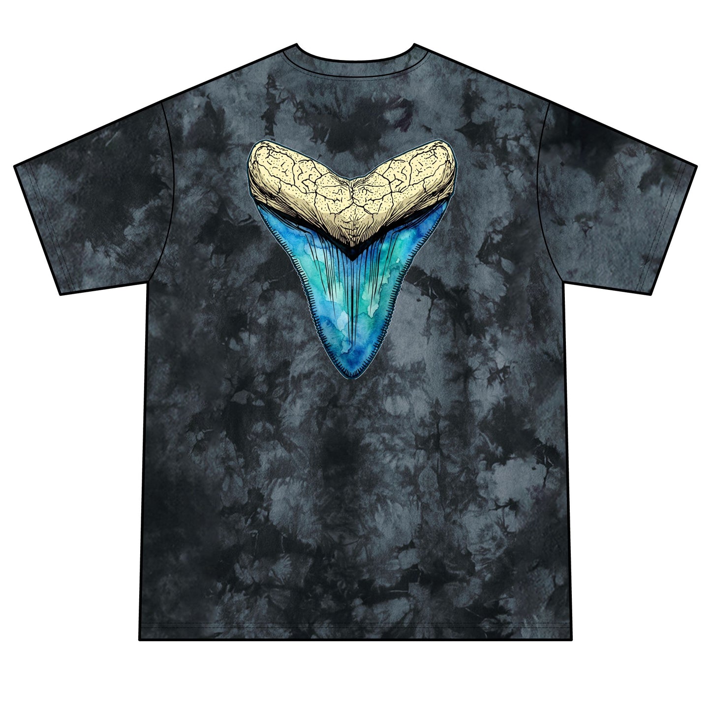 Megalodon Tie-Dye Tee  Shark Tooth Graphic