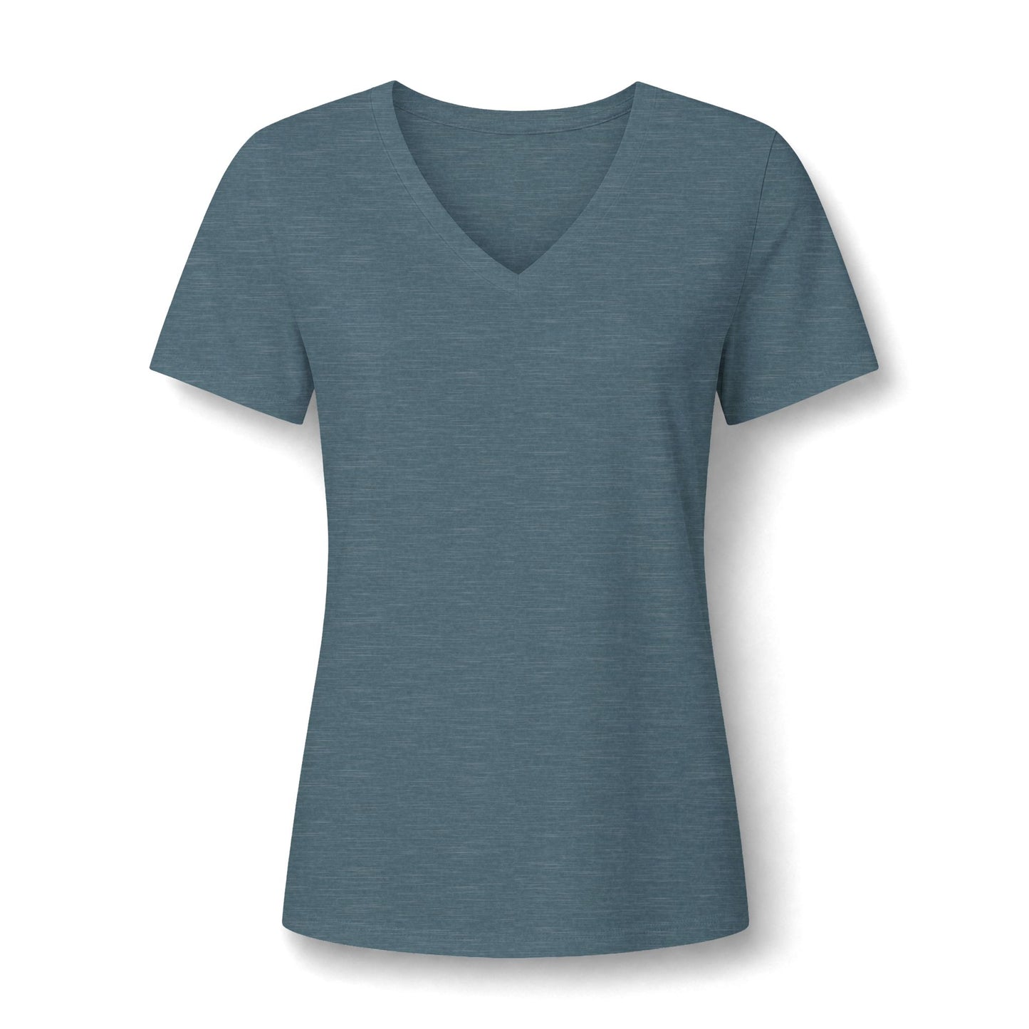 Women's Relaxed V-Neck Tee — Lightweight Heather Short Sleeve Shirt