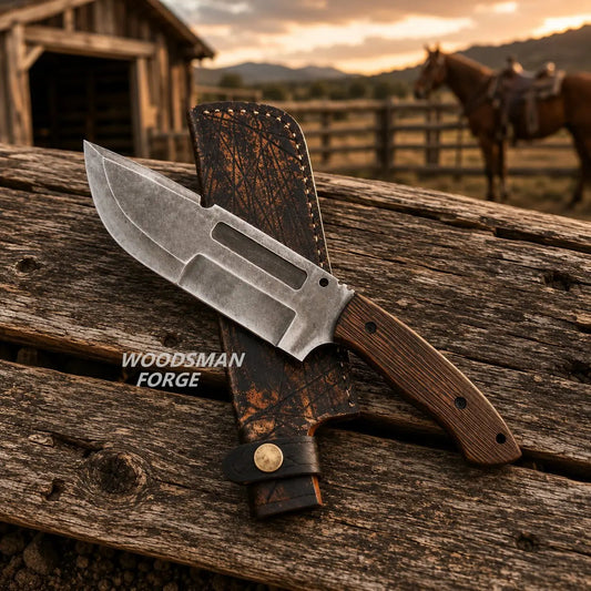 Blackthorn D2 Bowie Knife – Handmade D2 Steel Bowie Knife with Wenge Wood Handle