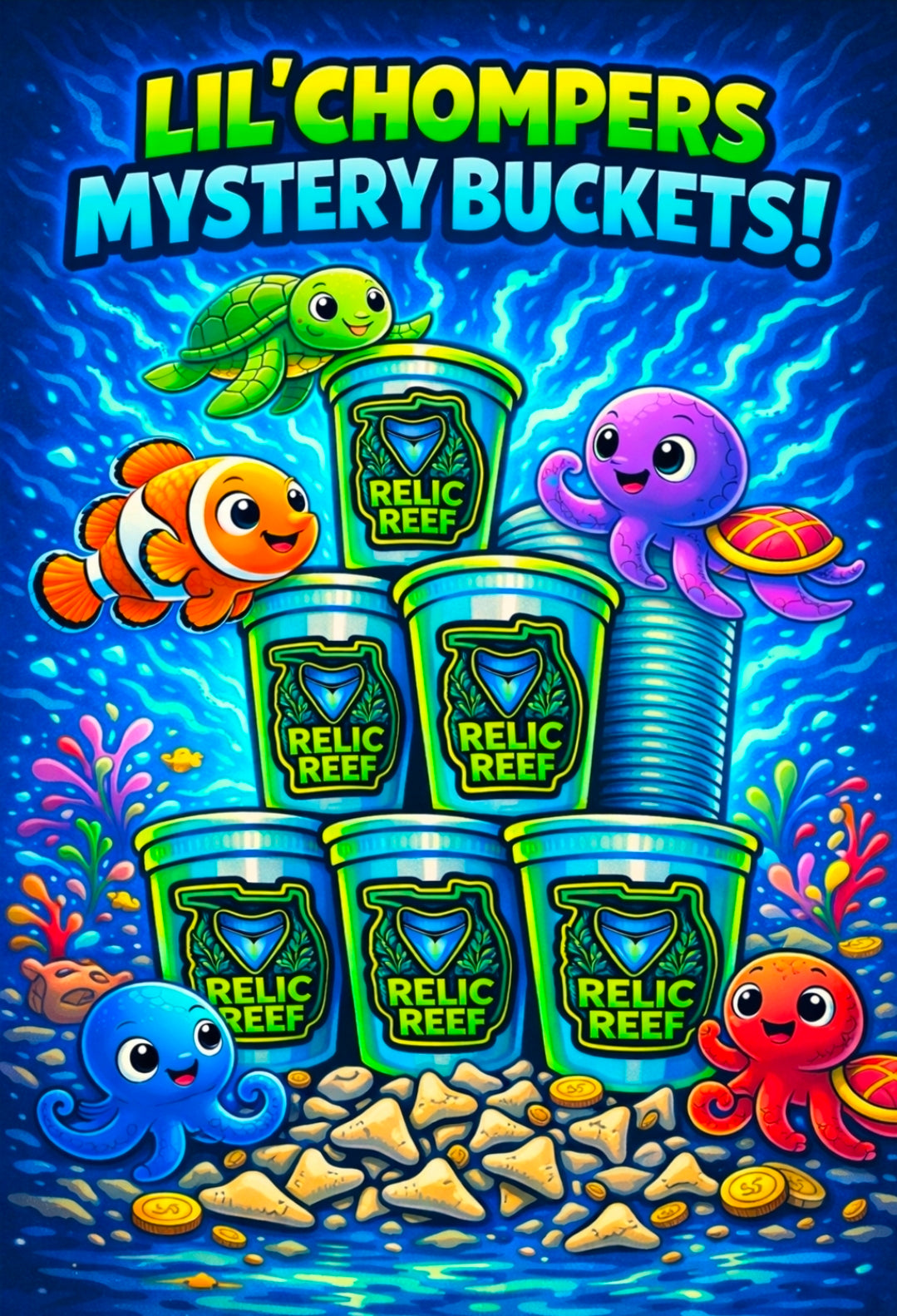 Lil’ Chompers Shark Tooth Mystery Bucket - Kids Fossil Discovery Box